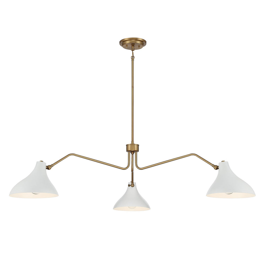 Meridian M7019WHNB Chandelier Light - White with Natural Brass