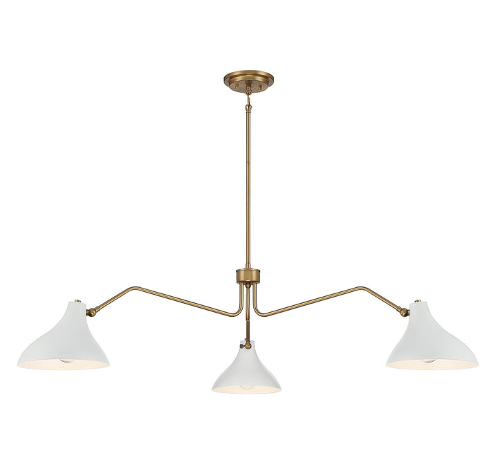 Meridian M7019WHNB Chandelier Light - White with Natural Brass