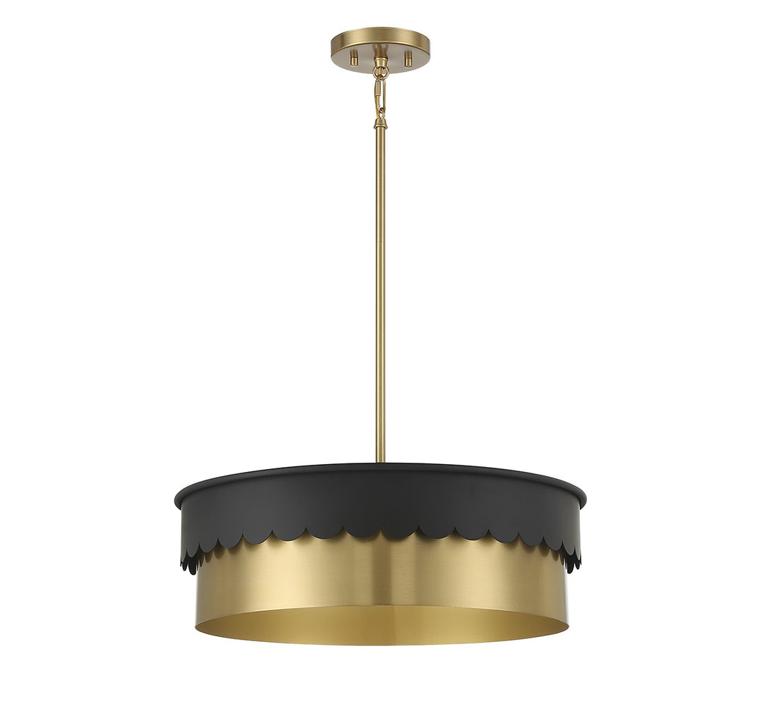 Meridian M7030MBKNB Pendant Light - Matte Black and Natural Brass