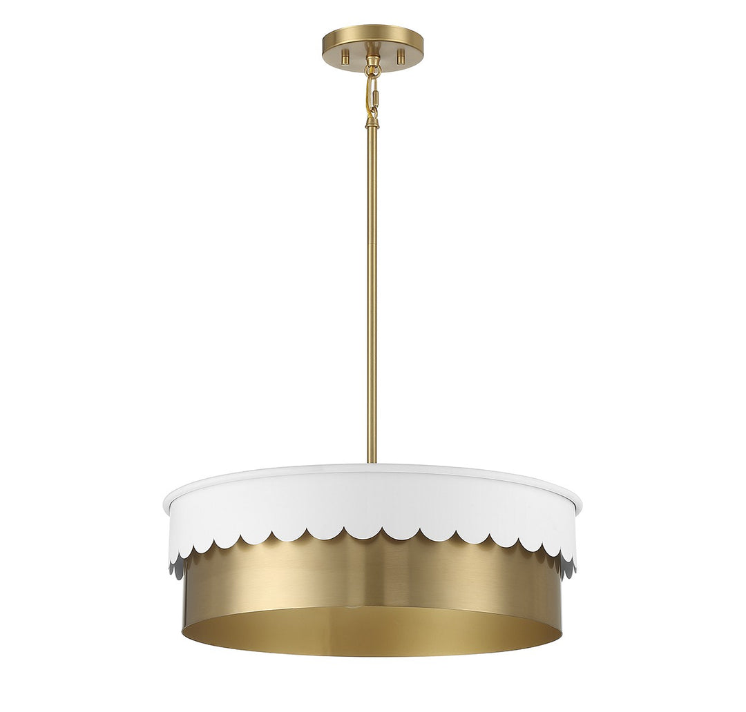 Meridian M7030WHNB Pendant Light - White and Natural Brass