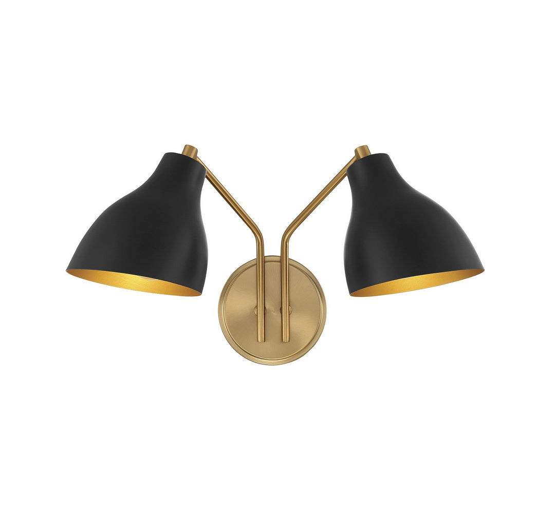 Meridian M90075MBKNB Wall Light - Matte Black with Natural Brass