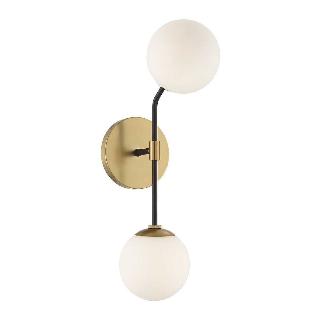 Meridian M90098MBKNB Wall Light - Matte Black and Natural Brass