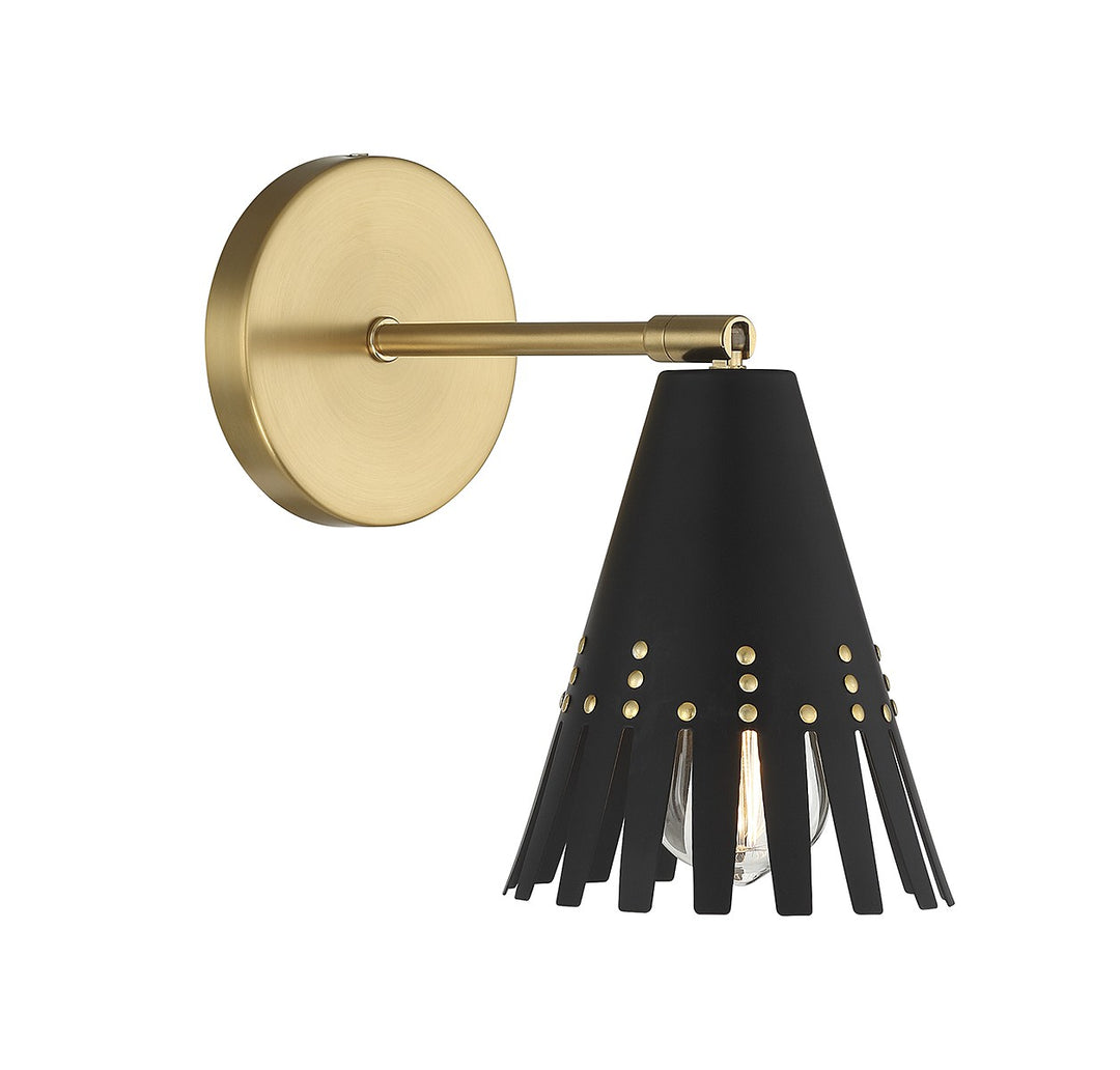 Meridian M90103MBKNB Wall Light - Matte Black and Natural Brass