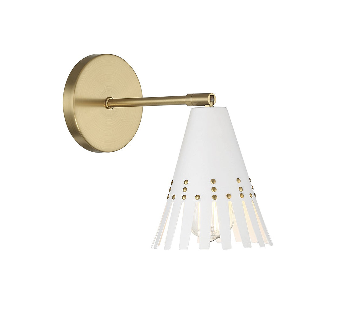 Meridian M90103WHNB Wall Light - White and Natural Brass