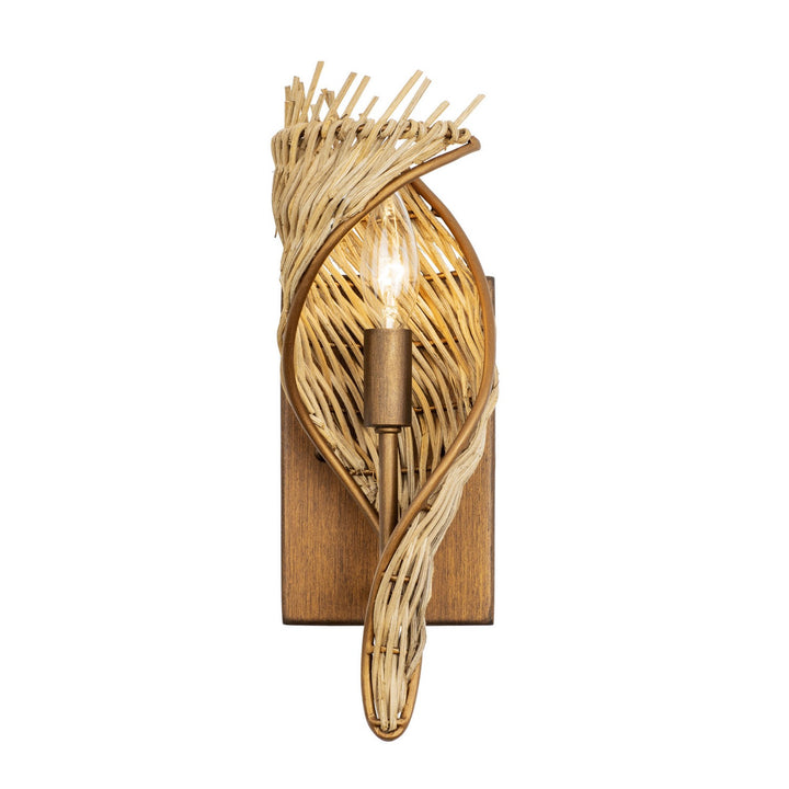 Varaluz Flow 240K01BTR Wall Sconce Light - Baguette/Natural Rattan