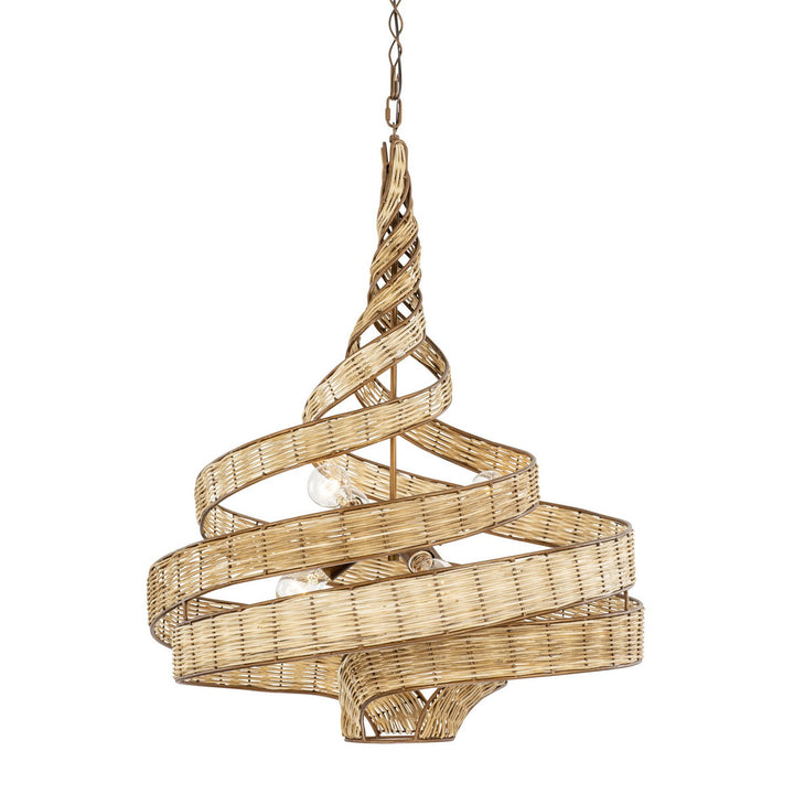 Varaluz Flow 240P06BTR Chandelier Light - Baguette/Natural Rattan