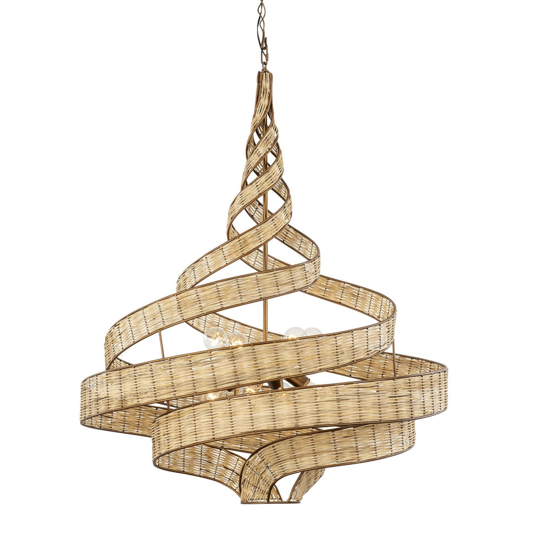 Varaluz Flow 240P08BTR Chandelier Light - Baguette/Natural Rattan