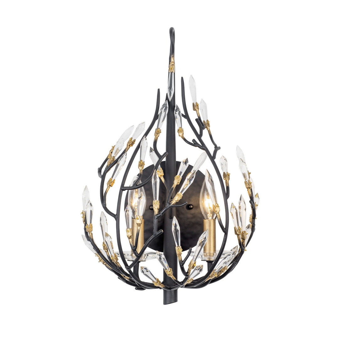 Varaluz Bask 271K02MBFG Wall Sconce Light - Matte Black/French Gold