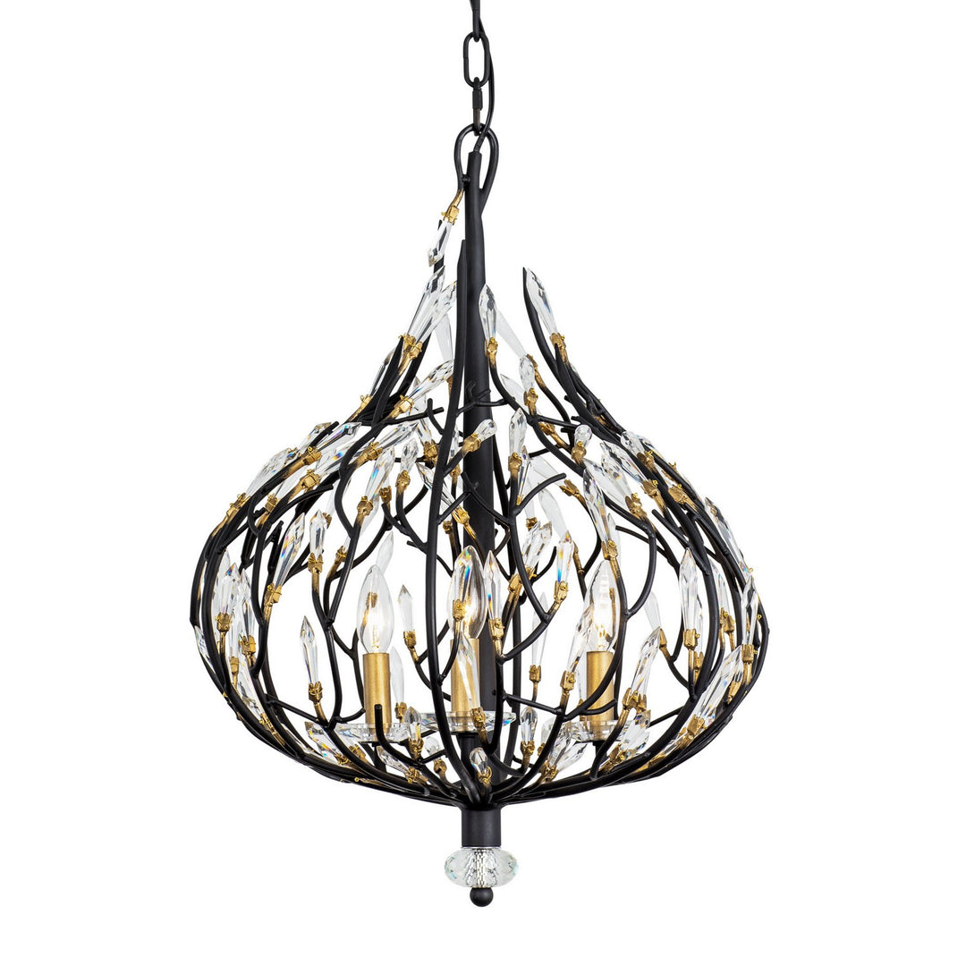 Varaluz Bask 271P03MBFG Chandelier Light - Matte Black/French Gold