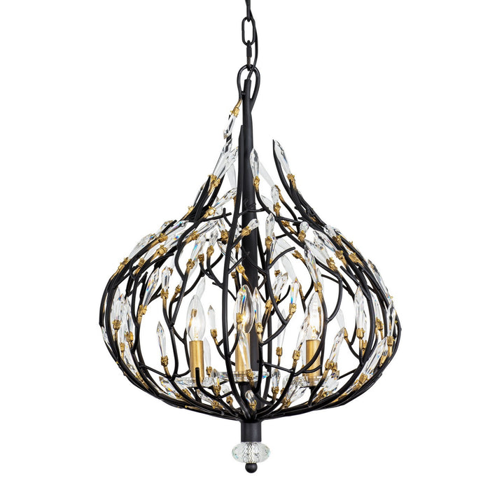 Varaluz Bask 271P03MBFG Chandelier Light - Matte Black/French Gold