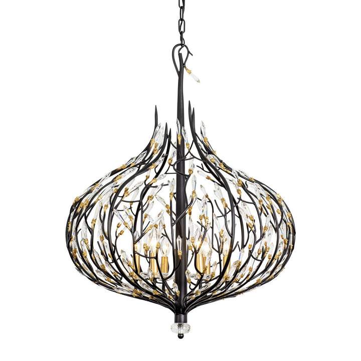 Varaluz Bask 271P06MBFG Chandelier Light - Matte Black/French Gold