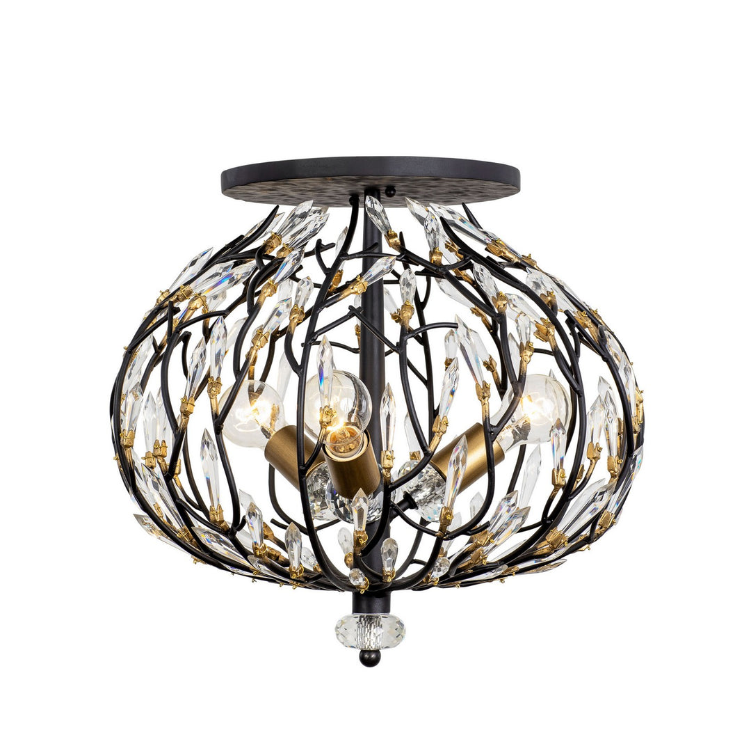 Varaluz Bask 271S03MBFG Ceiling Light - Matte Black/French Gold