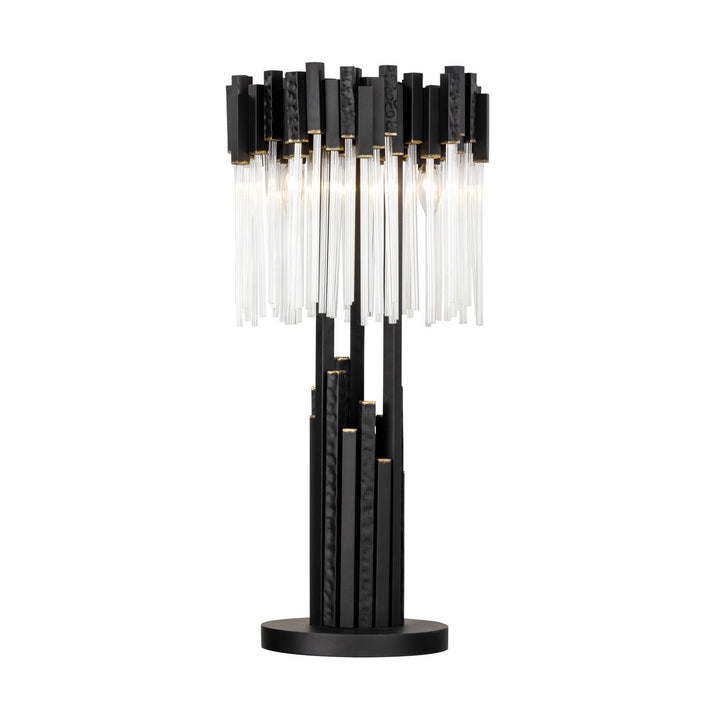Varaluz Lighting 309T03MBFG  Matrix Lamp Matte Black/French Gold