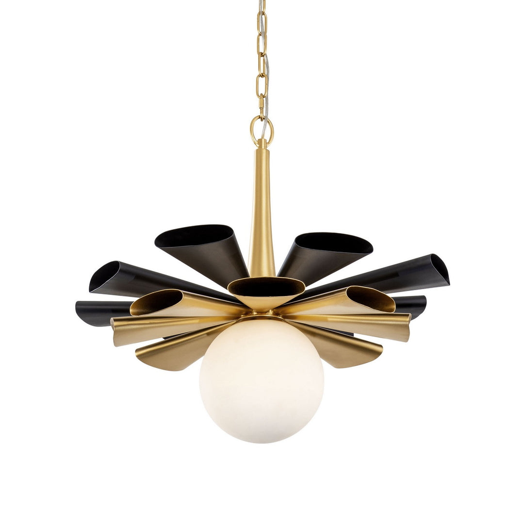 Varaluz Daphne 372P01LMBFG Pendant Light - Matte Black/French Gold