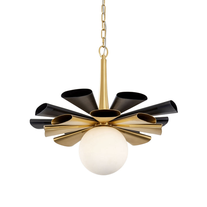 Varaluz Daphne 372P01LMBFG Pendant Light - Matte Black/French Gold