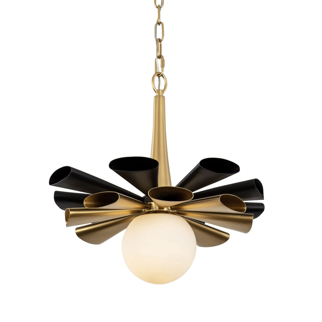 Varaluz Daphne 372P01MMBFG Pendant Light - Matte Black/French Gold