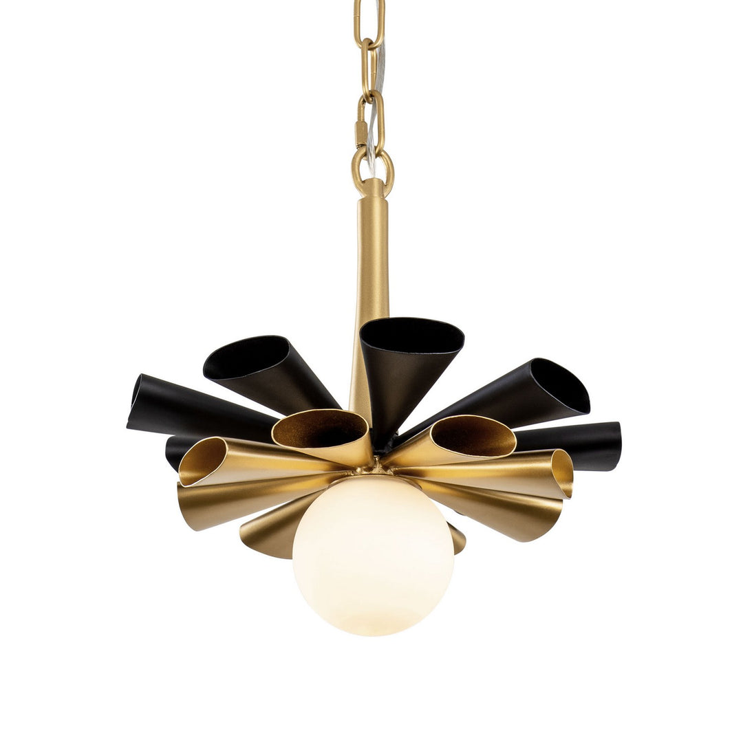 Varaluz Daphne 372P01SMBFG Pendant Light - Matte Black/French Gold