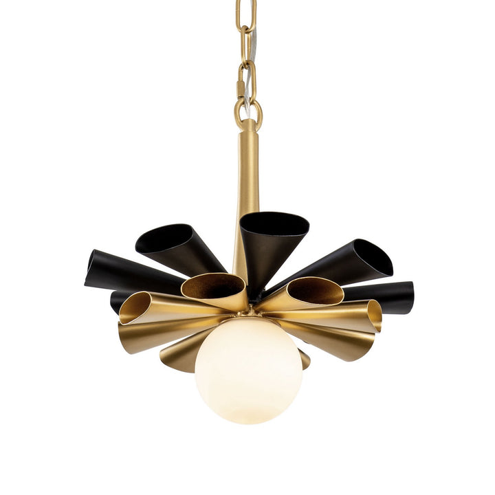 Varaluz Daphne 372P01SMBFG Pendant Light - Matte Black/French Gold