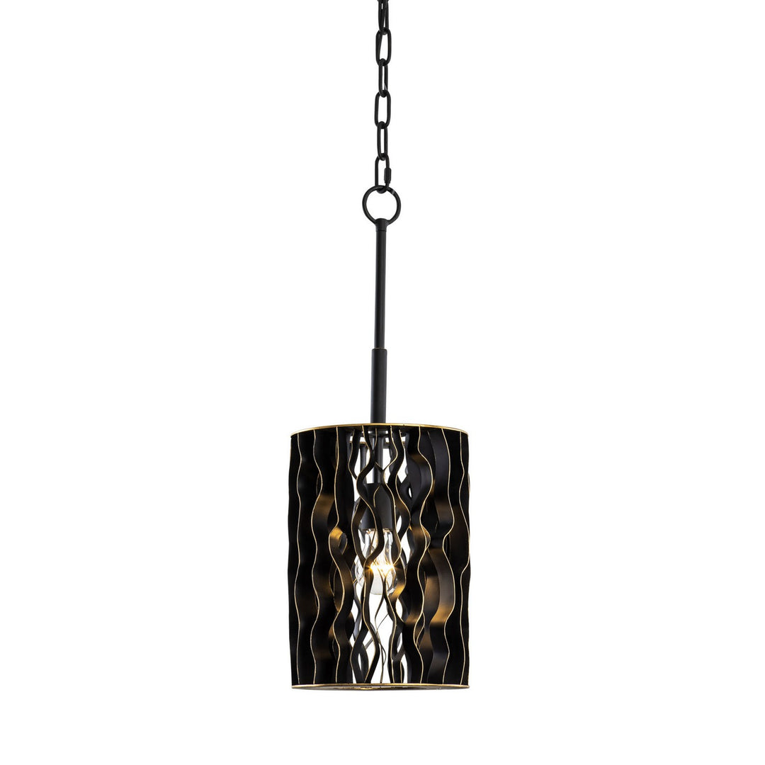 Varaluz Estela 380M01MBFG Pendant Light - Matte Black/French Gold