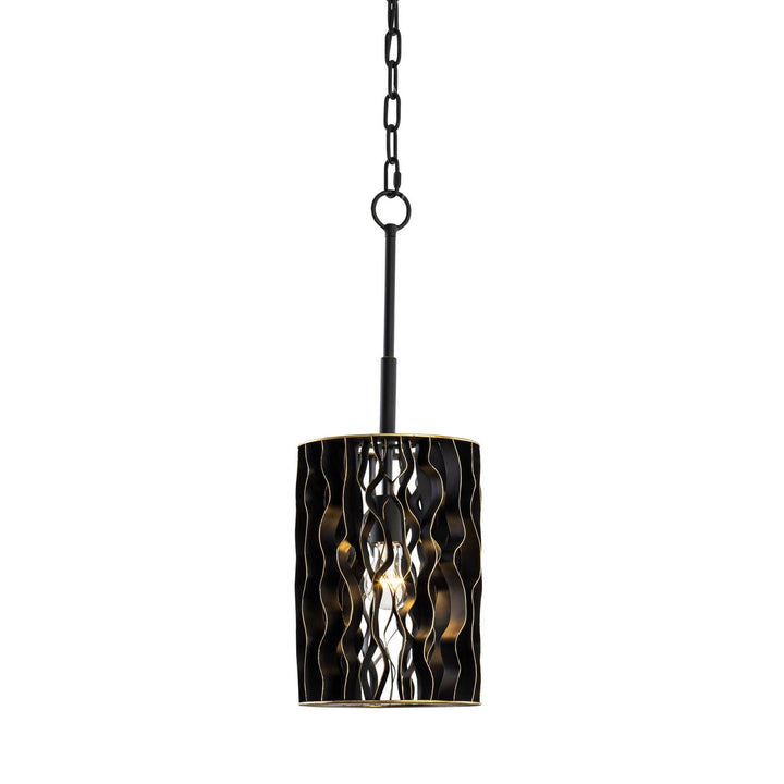 Varaluz Estela 380M01MBFG Pendant Light - Matte Black/French Gold