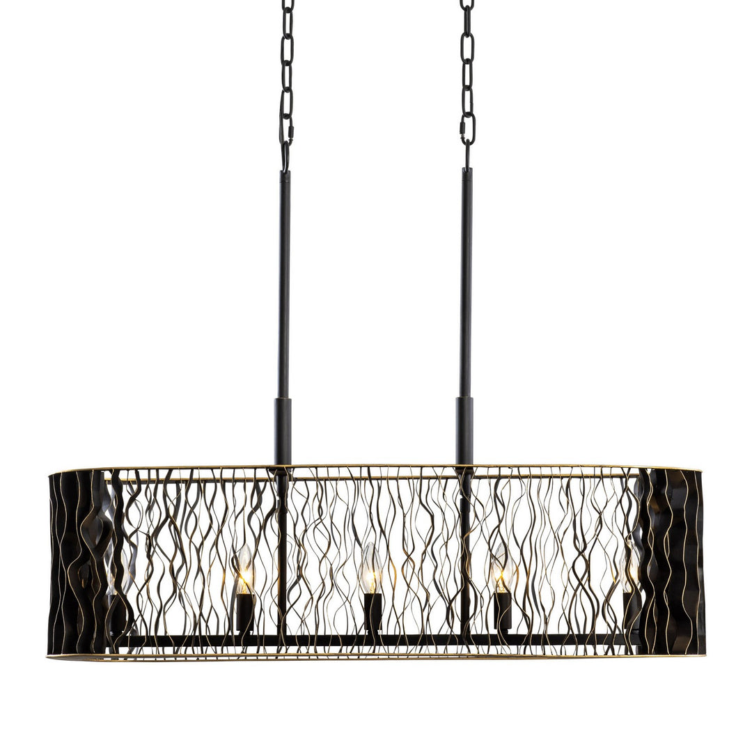 Varaluz Estela 380N05MBFG Pendant Light - Matte Black/French Gold