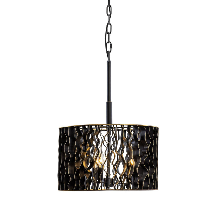 Varaluz Estela 380P03MBFG Pendant Light - Matte Black/French Gold