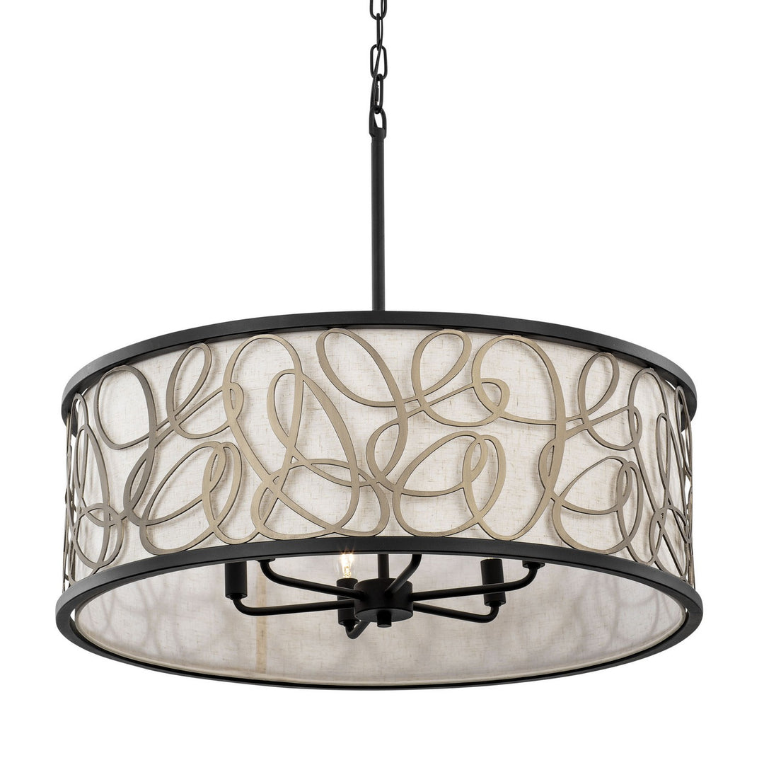 Varaluz Scribble 381P06MBAR Chandelier Light - Matte Black/Artifact