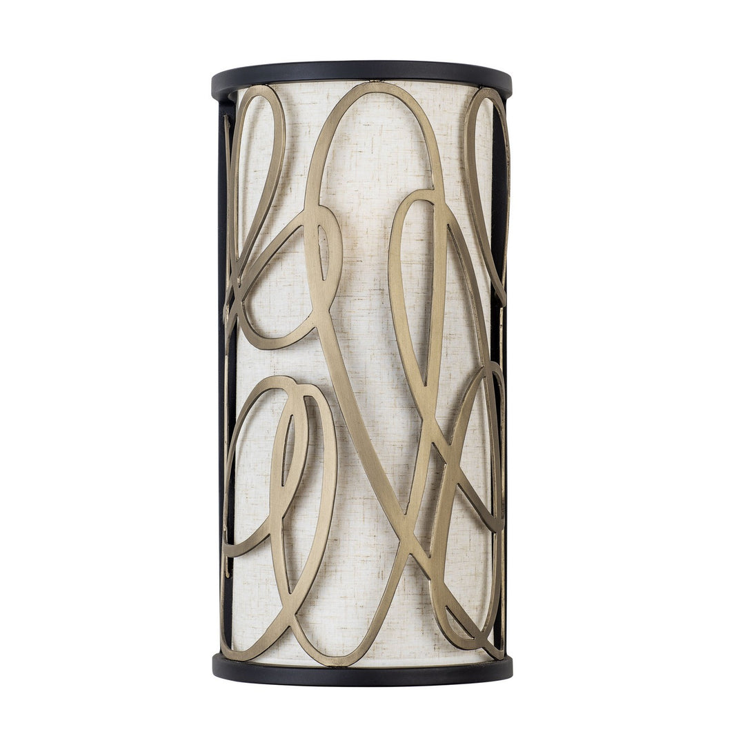 Varaluz Scribble 381W02MBAR Wall Sconce Light - Matte Black/Artifact