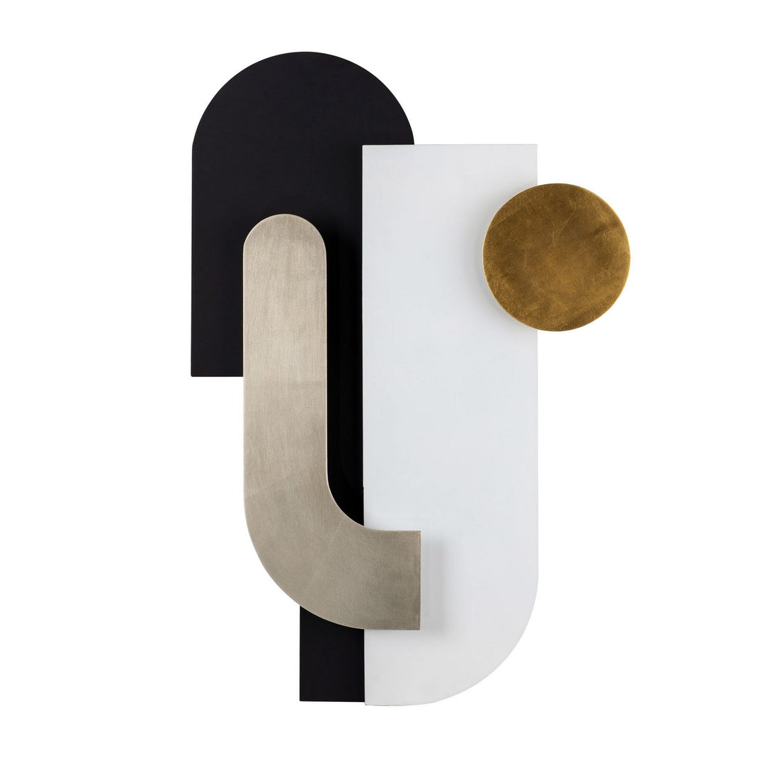 Varaluz Lighting 425WA90 Modern Danny Mirror Matte Black / Matte White / Silver And Gold Leaf