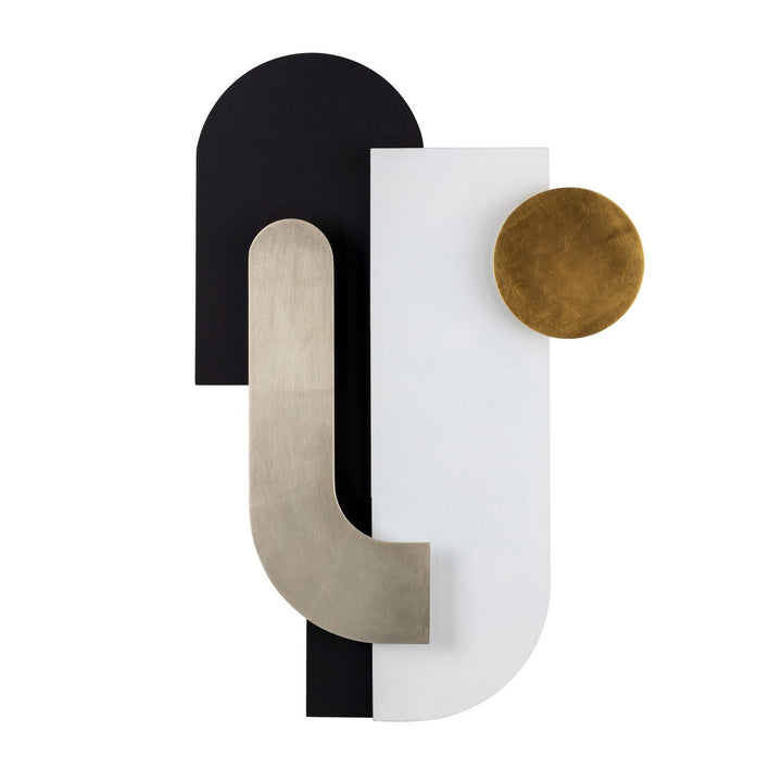 Varaluz Lighting 425WA90 Modern Danny Mirror Matte Black / Matte White / Silver And Gold Leaf