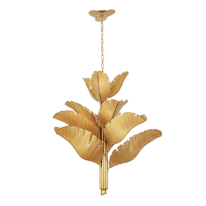 Varaluz Banana Leaf 901C12GO Chandelier Light - Gold