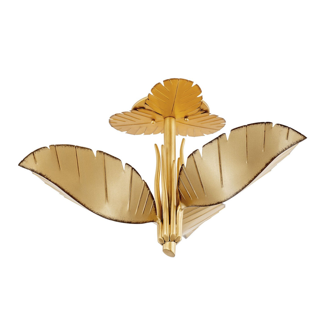 Varaluz Banana Leaf 901S03GO Ceiling Light - Gold/Dark Edging