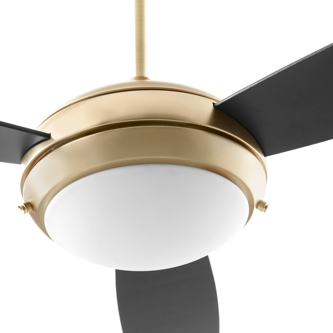 Quorum Expo 20523-80 Ceiling Fan - Aged Brass, Matte Black/Walnut