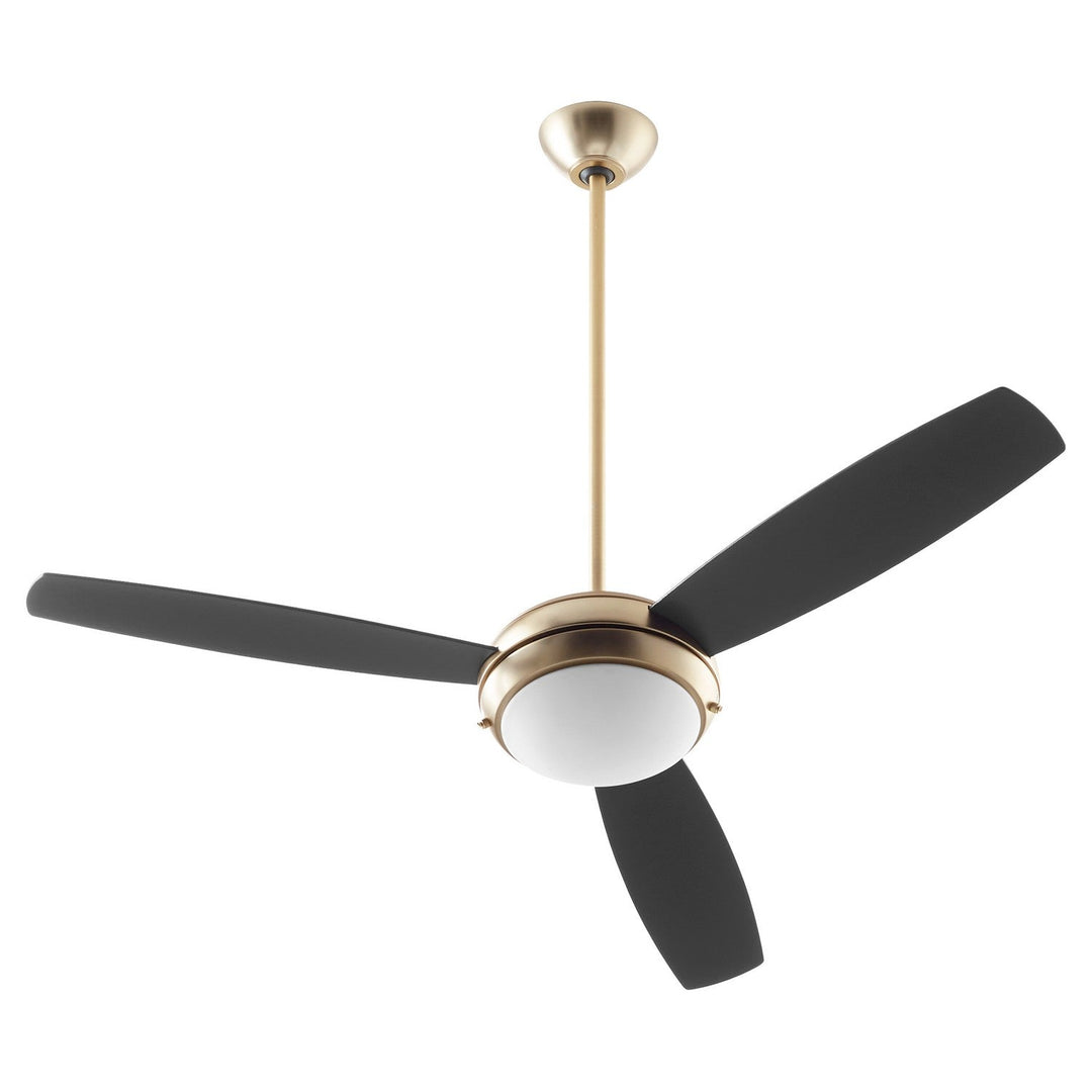 Quorum Expo 20523-80 Ceiling Fan - Aged Brass, Matte Black/Walnut