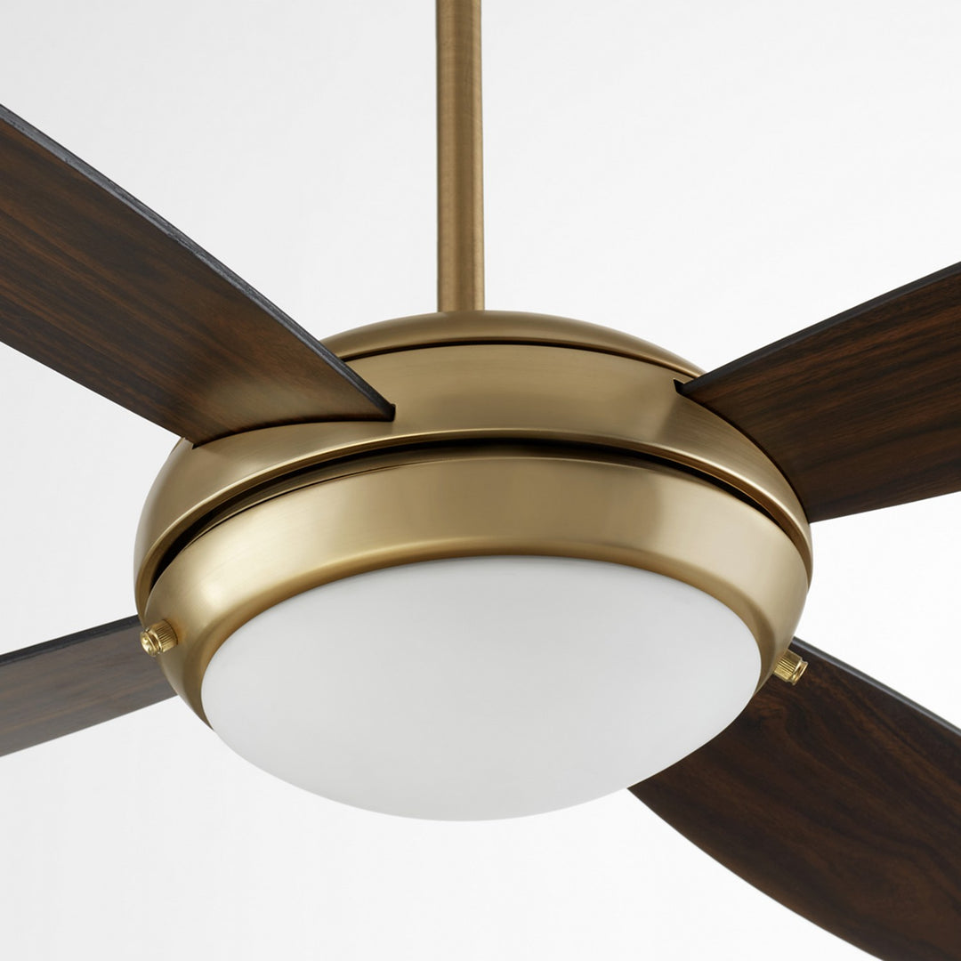 Quorum Expo 20524-80 Ceiling Fan - Aged Brass, Matte Black/Walnut