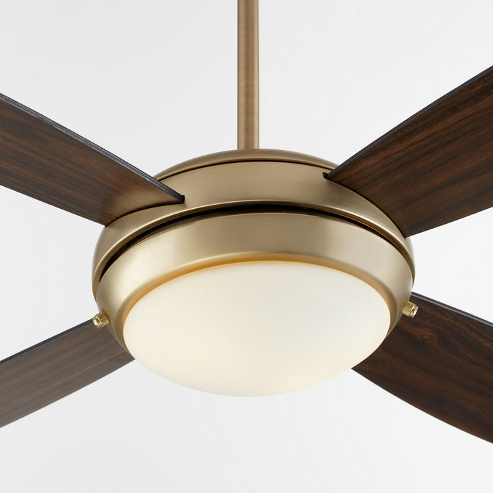 Quorum Expo 20524-80 Ceiling Fan - Aged Brass, Matte Black/Walnut