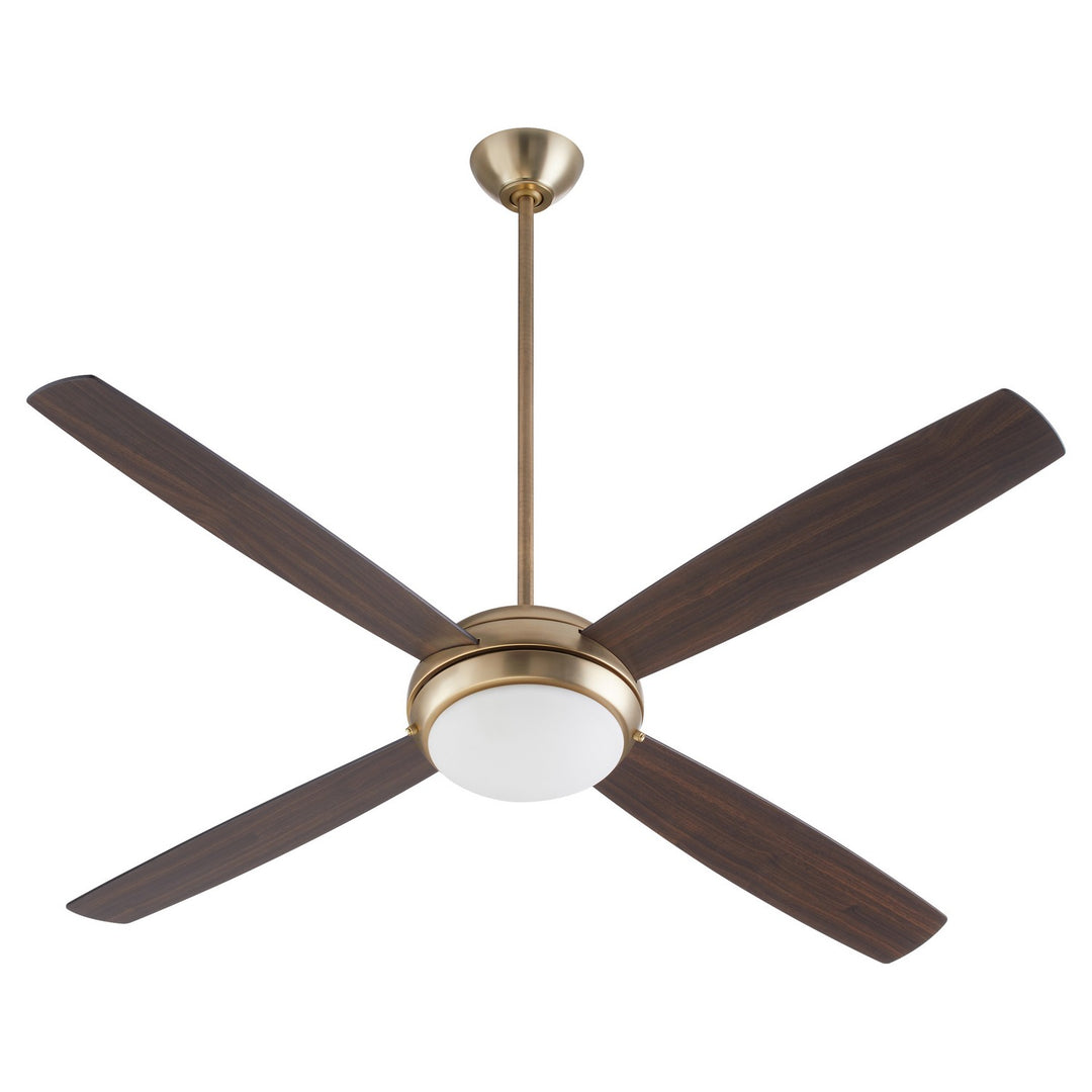 Quorum Expo 20604-80 Ceiling Fan - Aged Brass, Matte Black/Walnut