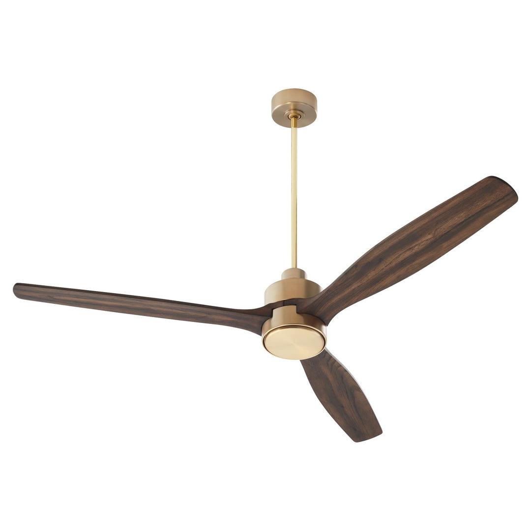 Quorum Reni 21653-80 Ceiling Fan - Aged Brass, Walnut