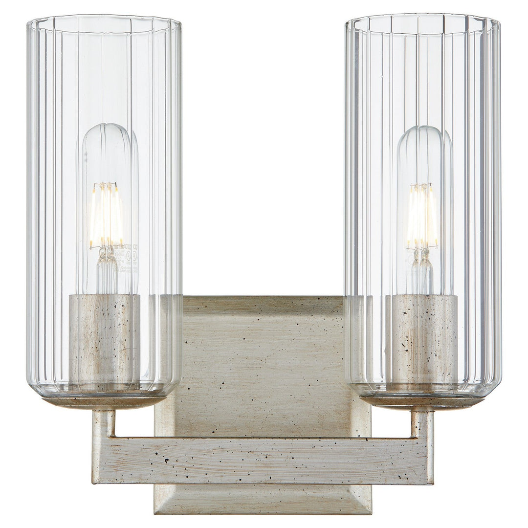 Quorum Merrick 574-2-60 Wall Sconce Light - Aged Silver Leaf