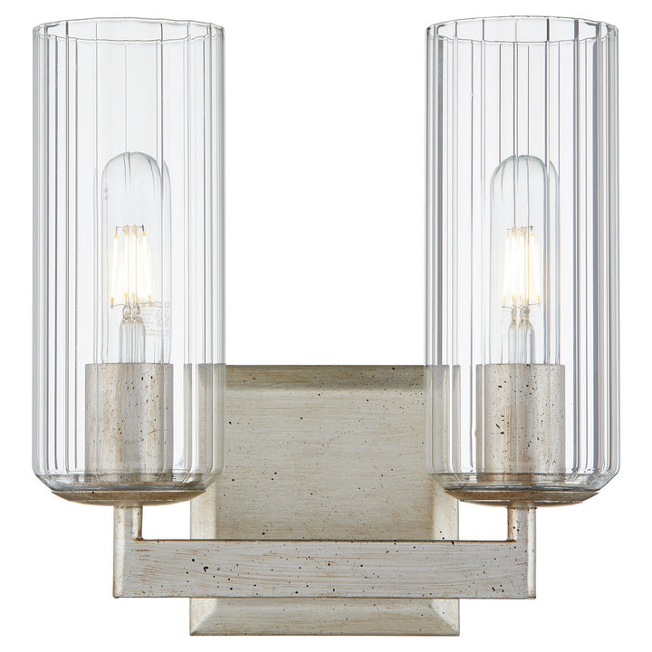 Quorum Merrick 574-2-60 Wall Sconce Light - Aged Silver Leaf