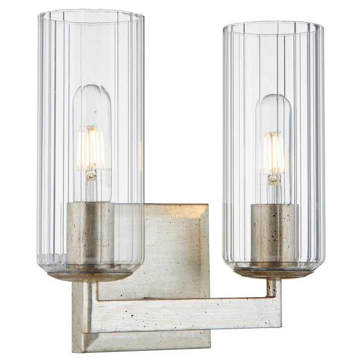 Quorum Merrick 574-2-60 Wall Sconce Light - Aged Silver Leaf