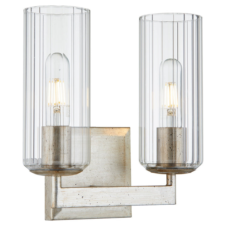 Quorum Merrick 574-2-60 Wall Sconce Light - Aged Silver Leaf