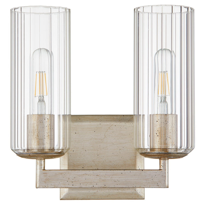 Quorum Merrick 574-2-60 Wall Sconce Light - Aged Silver Leaf
