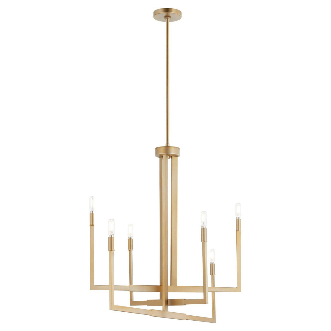 Quorum Bolero 6377-6-80 Chandelier Light - Aged Brass