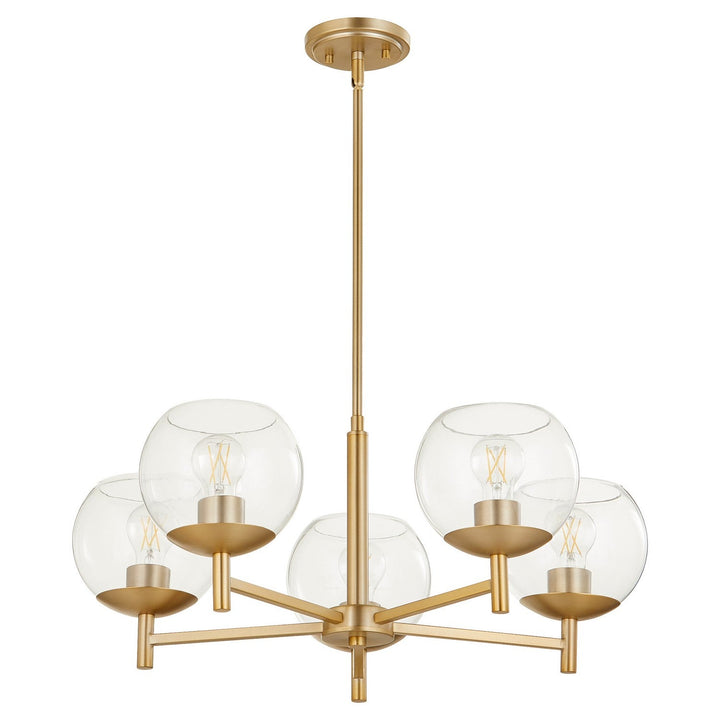 Quorum Lyon 678-5-80 Chandelier Light - Aged Brass