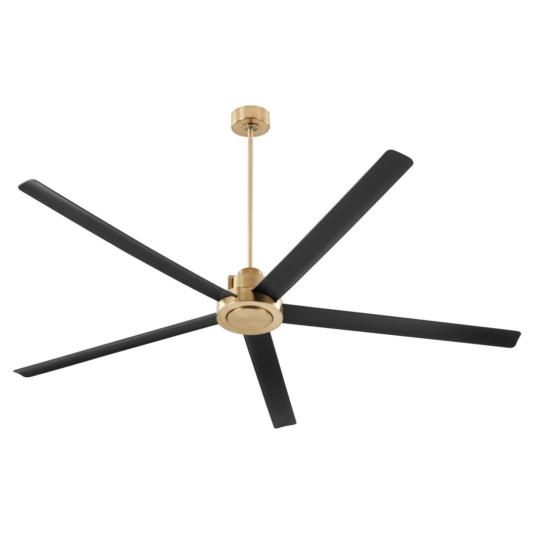 Quorum Revel 80805-8059 Ceiling Fan 80 in. - Aged Brass, Matte Black