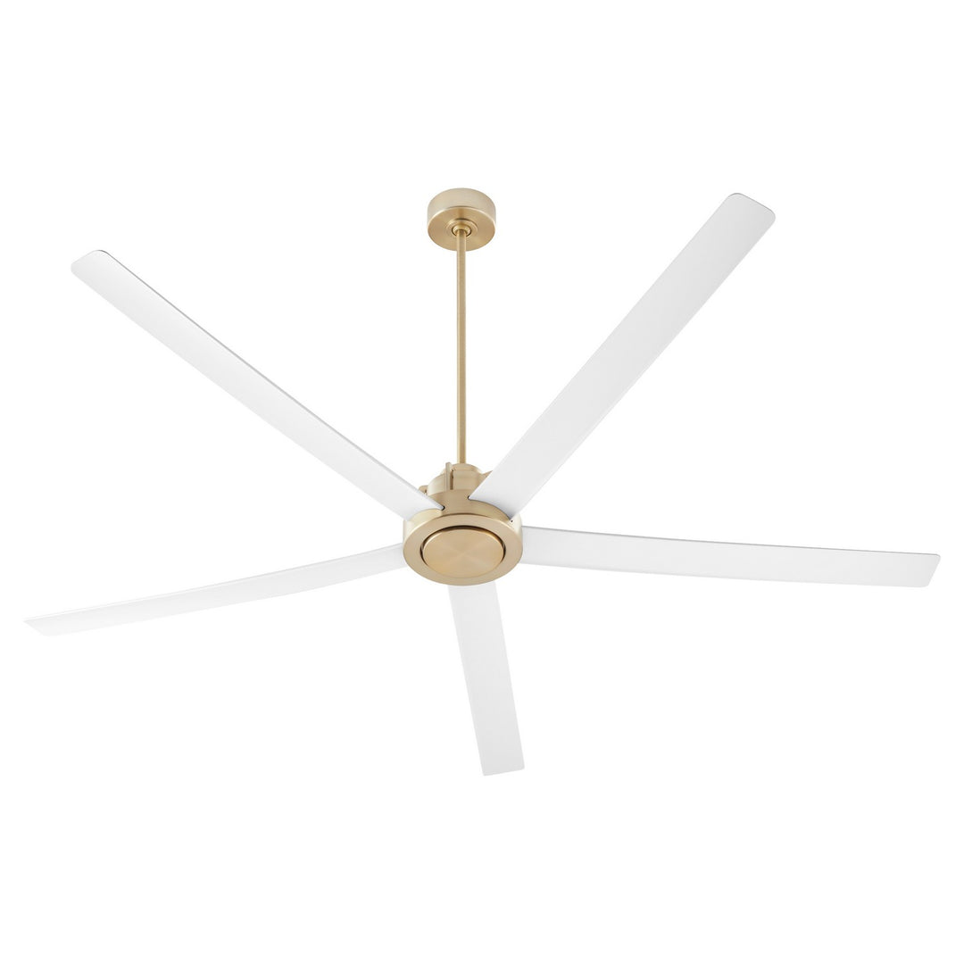 Quorum Revel 80805-808 Ceiling Fan 80 in. - Aged Brass w/ Studio White, Studio White