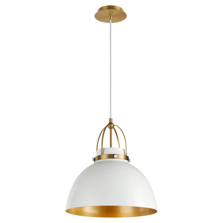 Quorum Picture Lights 823-0880 Pendant Light - Studio White W/ Aged Brass