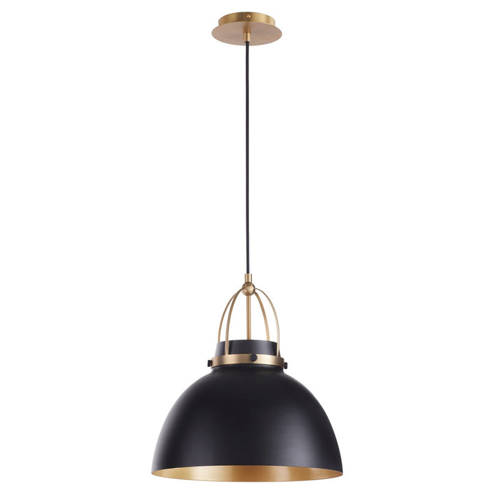 Quorum Picture Lights 823-5980 Pendant Light - Matte Black W/ Aged Brass