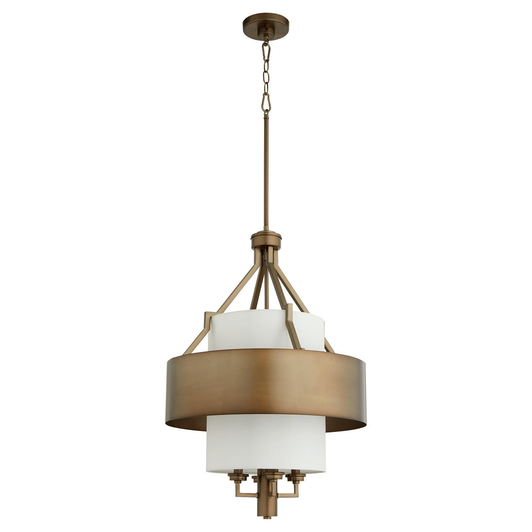 Quorum Double Shade Pendants 872-81 Chandelier Light - Dark Brass